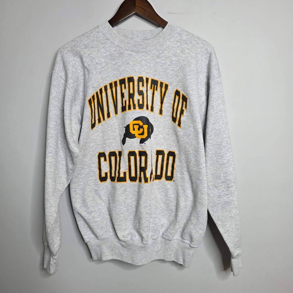 Champion University of Colorado Buffaloes Sweatshirt Heather Gray Crewneck M